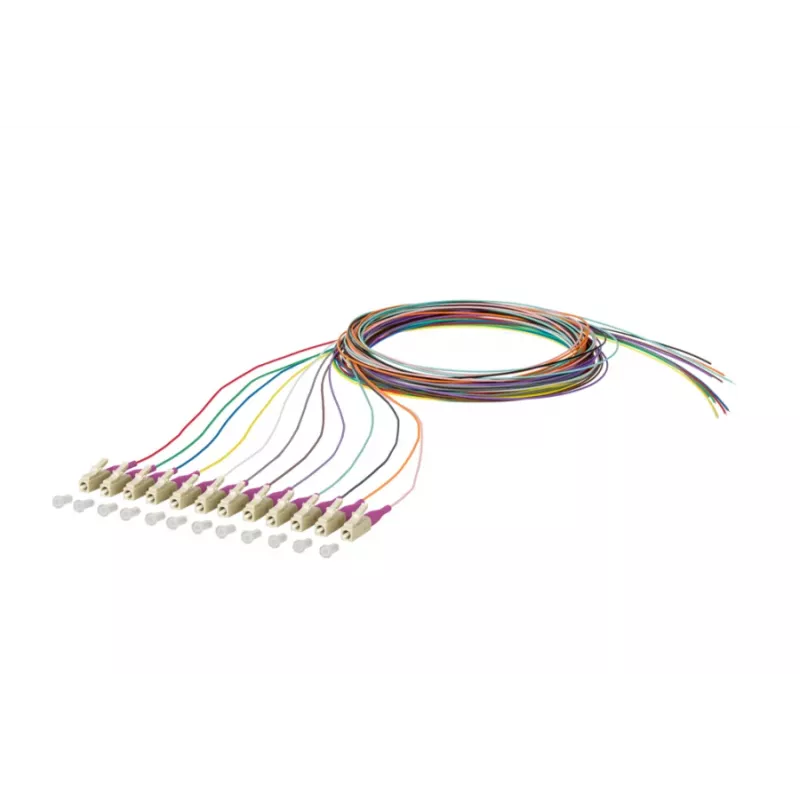 METZ CONNECT 150N1JO0020E OM4 daugiamodis šviesolaidinis pataisymo kabelis, 12x LC duplex, 2 m, 50 µm šerdis, įvairiaspalvis