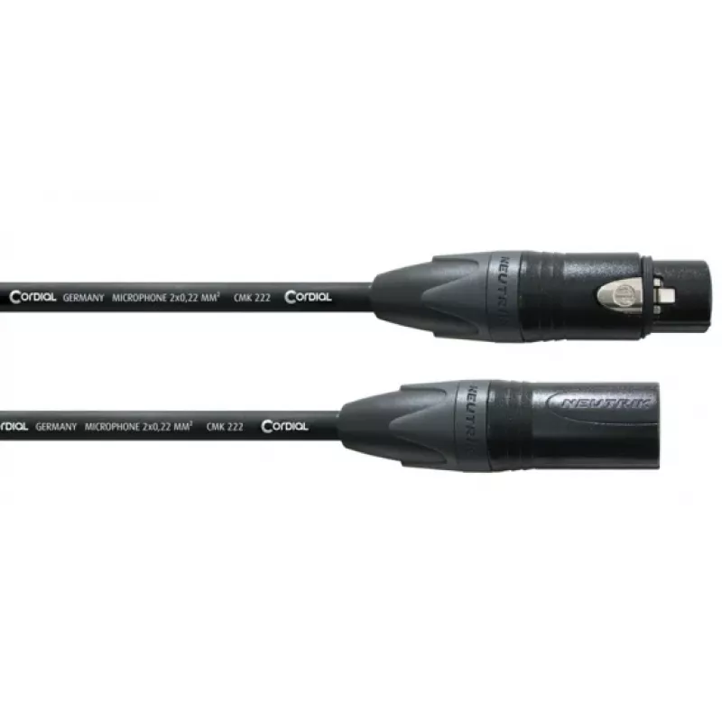 Cordial CPM 3 FM XLR mikrofono kabelis, 3 m, juodas, 11037