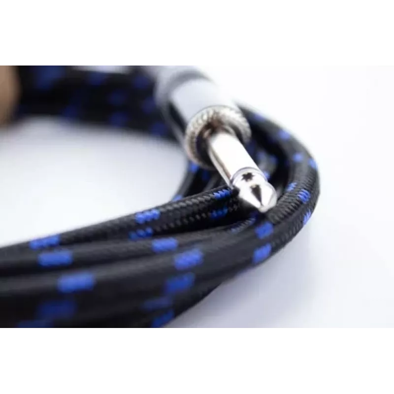 Cordial 14770 Mono Jack Garso Kabelis 6,3mm TS - 6,3mm TS 5m Juodas/Mėlynas Tekstilinis