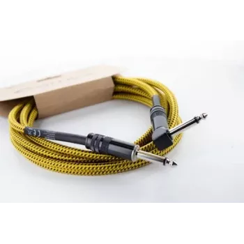 Cordial 14776 Instrumentinis kabelis 6,3 mm mono jack – 6,3 mm mono jack, 3 m, juodas/geltonas tekstilinis