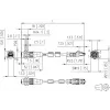METZ CONNECT 142M4D25050 M12 pramoninis Ethernet tinklo kabelis, CAT 5e S/UTP, 5 m, žalias PUR apvalkalas, atsparus rūgštims/ozonui/UV, suderinamas su tempimo grandine