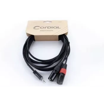 Cordial EY 1.5 WMM XLR Y-adapterio kabelis - 3,5 mm TRS į 2x XLR male, 1,5 m 14871