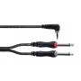 Cordial 14869 garso Y-adapterio kabelis 3,5 mm stereo lizdas į 2x 6,3 mm mono lizdą, 5 m, juodas