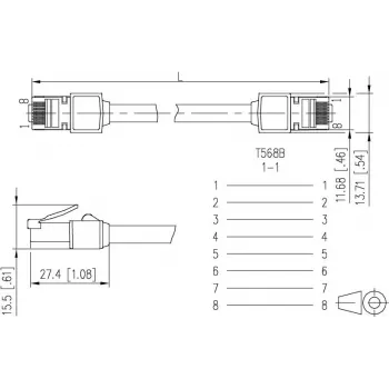 METZ CONNECT 13084V1500-E Cat6 S/FTP tinklo kabelis, RJ45, 1,5 m, juodas