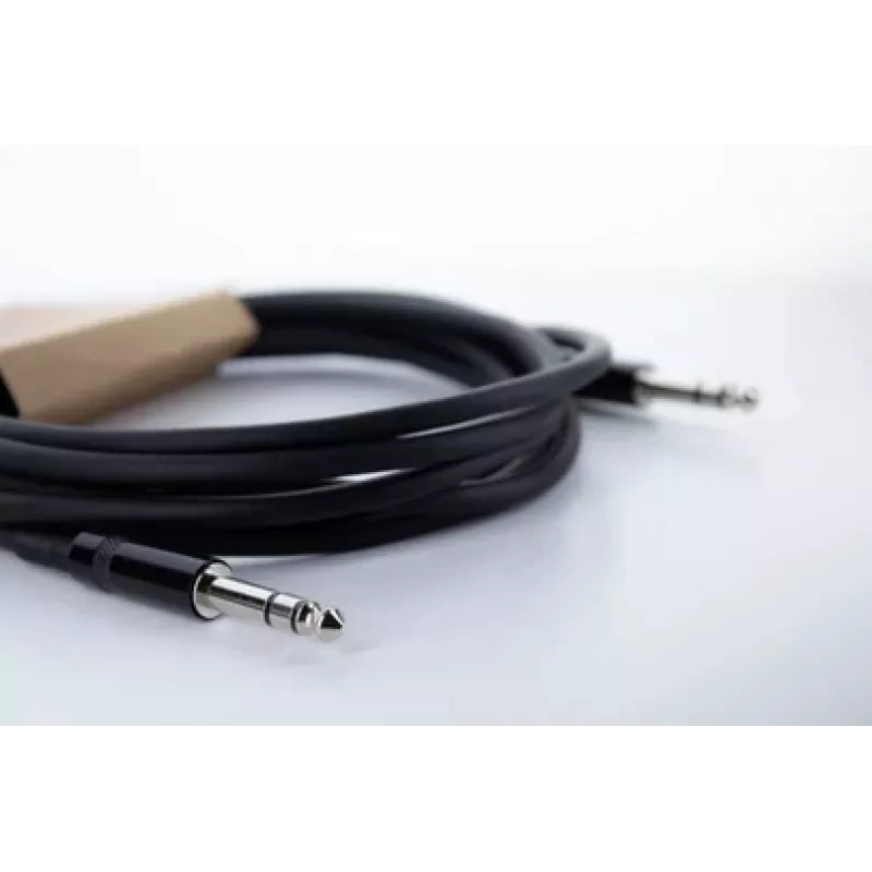 Cordial 14816 stereo jack audio kabelis 6,3mm TRS į 6,3mm TRS, 1,5m, juodas, vytos poros, PVC