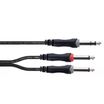 Cordial 14876 Audio Y-Adapter Cable 6,3 mm stereo jack į 2x 6,3 mm mono jack 1 m juodas