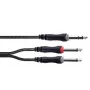 Cordial 14876 Audio Y-Adapter Cable 6,3 mm stereo jack į 2x 6,3 mm mono jack 1 m juodas