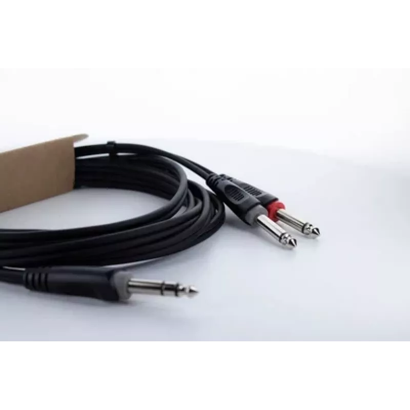 Cordial 14876 Audio Y-Adapter Cable 6,3 mm stereo jack į 2x 6,3 mm mono jack 1 m juodas