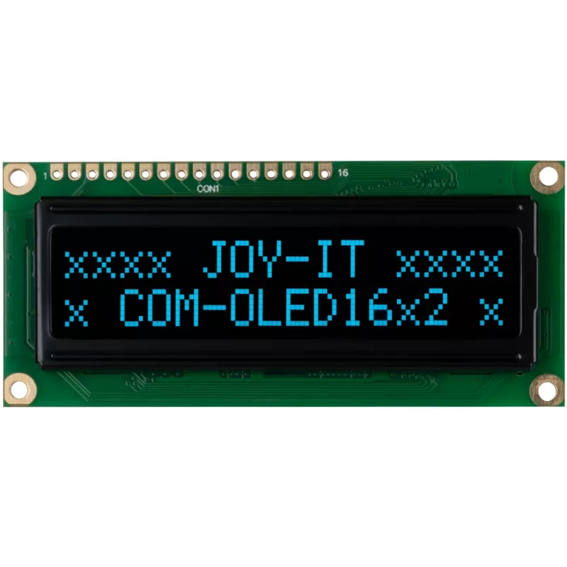 JOY-IT COM-OLED16X2 16x2 OLED ekrano modulis, baltas, I2C, SSD1306, suderinamas su Arduino ir Raspberry Pi