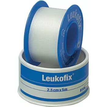 SÖHNGEN 1009216 Leukofix fiksavimo pleistas 5 m x 2,5 cm baltas neaustinės medžiagos hipoalerginis