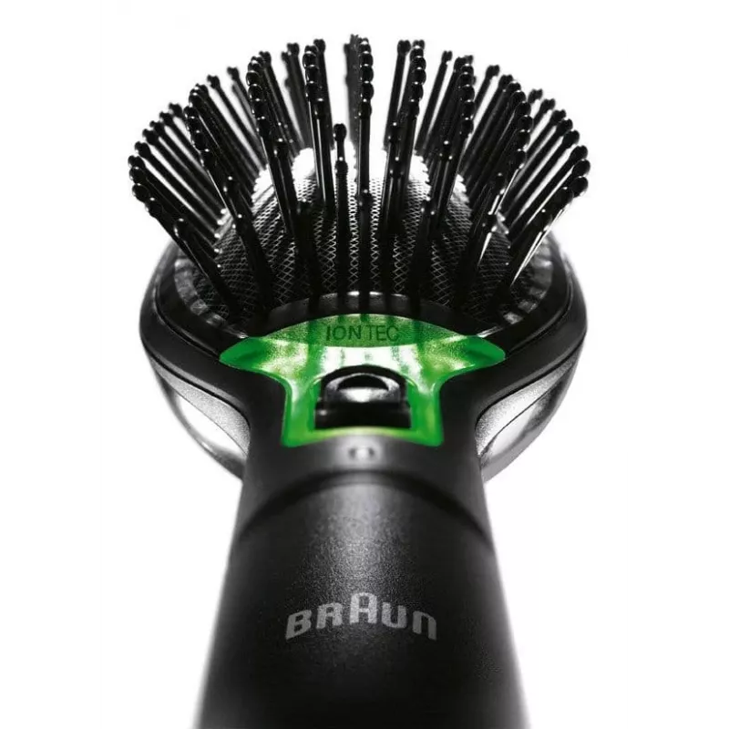 BRAUN BR 710 joninis plaukų šepetys su Iontec technologija, belaidis, juodas/sidabrinis