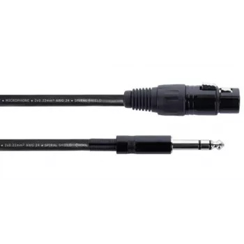 Cordial EM 3 FV XLR į 6,3 mm TRS Jack kabelis 3 m juodas 14822