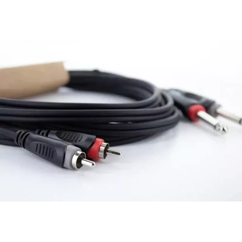 Cordial 14839 6,3 mm mono jack – RCA audio kabelis, 1 m, juodas