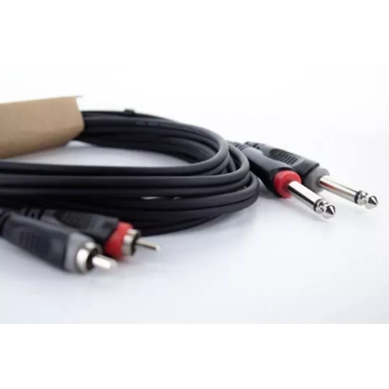 Cordial 14839 6,3 mm mono jack – RCA audio kabelis, 1 m, juodas