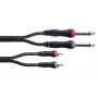 Cordial 14842 dvigubas mono jack – RCA audio kabelis, 6 m, juodas