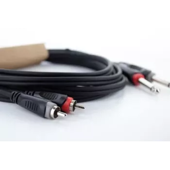 Cordial 14842 dvigubas mono jack – RCA audio kabelis, 6 m, juodas