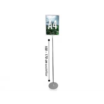 LMG PLSTA4-SI A4 sidabrinis posterio stendas su atsegamu rėmeliu