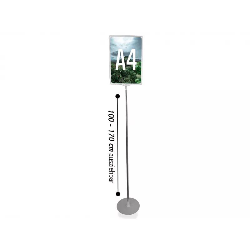 LMG PLSTA4-SI A4 sidabrinis posterio stendas su atsegamu rėmeliu
