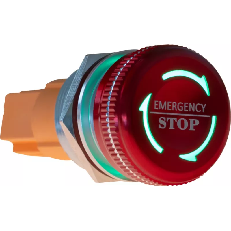 JOY-IT Button22NA-01 avarinio sustabdymo mygtukas, mechaninis fiksavimas, raudonas/žalias, Ø22 mm, IP67, IK10