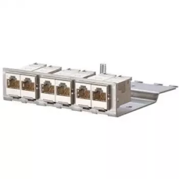 METZCONNECT BTR E-DATmodul 6x88 1U CAT6 patch panelis su 6 ekranuotais RJ45 moduliais, integruotu kabelių valdymu ir įtempimo mažinimu 130922-03-E