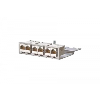 METZCONNECT BTR E-DATmodul 6x88 1U CAT6 patch panelis su 6 ekranuotais RJ45 moduliais, integruotu kabelių valdymu ir įtempimo mažinimu 130922-03-E