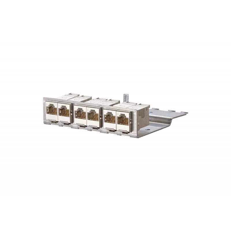 METZCONNECT BTR E-DATmodul 6x88 1U CAT6 patch panelis su 6 ekranuotais RJ45 moduliais, integruotu kabelių valdymu ir įtempimo mažinimu 130922-03-E