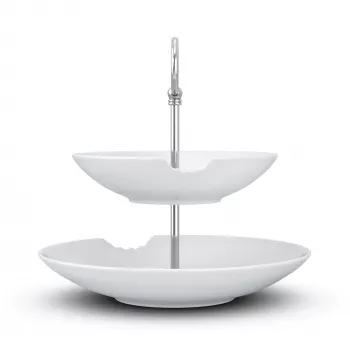 FIFTYEIGHT PRODUCTS BHS FIFTYEIGHT Food-Tempel 2 pakopų gili lėkštė su įkandimu (T023501) – 2 dalių porceliano dubenų rinkinys, 500 ml, baltas