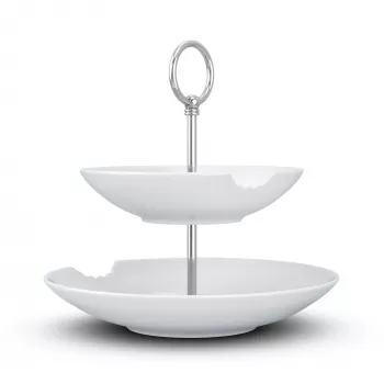 FIFTYEIGHT PRODUCTS BHS FIFTYEIGHT Food-Tempel 2 pakopų gili lėkštė su įkandimu (T023501) – 2 dalių porceliano dubenų rinkinys, 500 ml, baltas