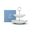 FIFTYEIGHT PRODUCTS BHS FIFTYEIGHT Food-Tempel 2 pakopų gili lėkštė su įkandimu (T023501) – 2 dalių porceliano dubenų rinkinys, 500 ml, baltas