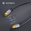 PURELINK Sonero antenos kabelis 2m S-AC000-020 Premium, koaksialinis vyriškas į moterišką, 75 Ohm, dvigubai ekranuotas, baltas