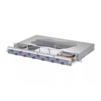 METZ CONNECT 12x LC-Duplex OS2 vienmodo optinio skirstytuvo suvirinimo skydas, 1U, šviesiai pilkas 1504697412-F