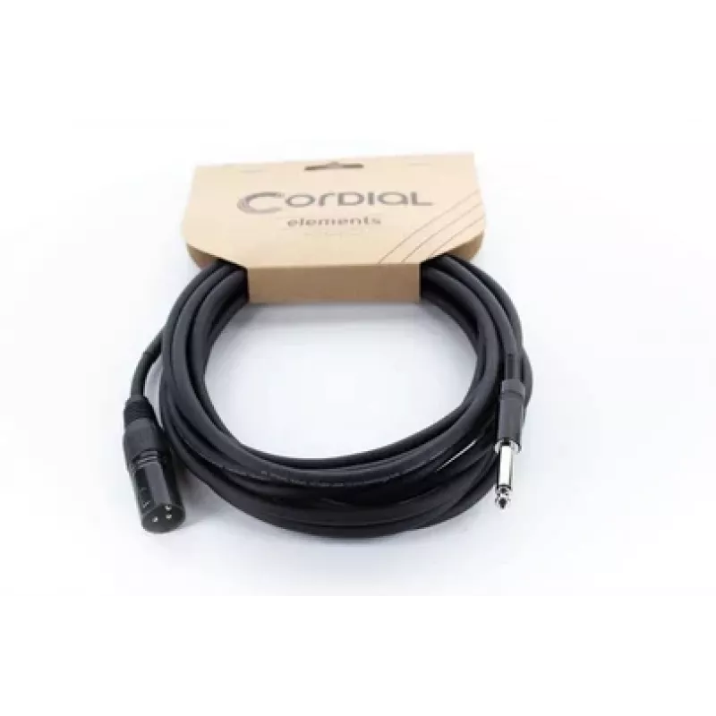 Cordial EM 5 MP XLR į 6,3 mm mono jack garso kabelis, 5 m, juodas, 14753