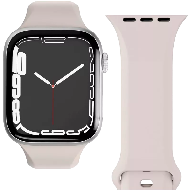 VONMÄHLEN Classic Band 2 odinis laikrodis Apple Watch 40/41/42mm, kreminės spalvos pilno grūdo odinis dirželis
