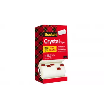 3M Scotch Crystal Clear lipni juosta 19 mm x 33 m, permatoma, blizgi, polipropilenas (6-1933R14)