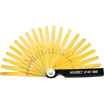 HAZET 2147MS tarpų matuoklių rinkinys, 20 plokštelių, 0,05–1,00 mm, DIN 2275