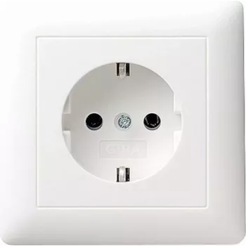 GIRA Standard 55 Schuko lizdas su pilna plokšte, Pure White Silk Matt (0440 27)
