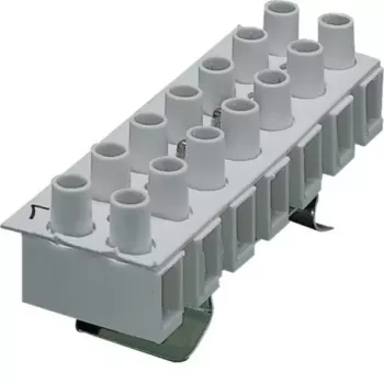 Hager K53 7 polių valdymo linijos gnybtų blokas, varžtinis sujungimas, DIN bėgio montavimas, 250V, 24A, pilkas