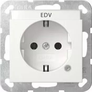 Gira SCHUKO lizdas su kontroliniu LED ir padidinta apsauga nuo prisilietimo, grynai balta blizgi, 16 A, 250 V, įleidžiamas, System 55 445203