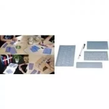 WEDO trafaretų raidžių rinkinys, 5 mm, 10 mm, 20 mm, permatomas, plastikinis dėklas (70 12)