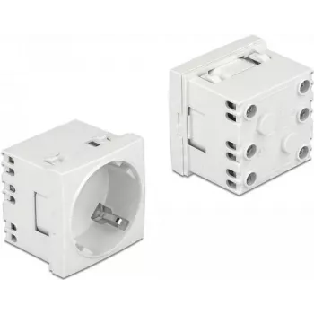 Delock Easy 45 Type F kištukinis lizdas su apsaugine sklende, baltas RAL 9003, 16 A, 250 V, 10 vnt. 81324