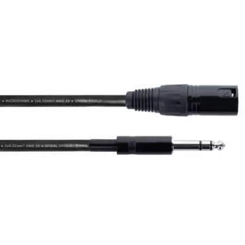 Cordial EM 3 MV XLR į 6,3 mm TRS Jack garso kabelis, 3 m, juodas 14812