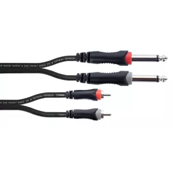 Cordial 14840 garso kabelis 6,3 mm mono jack į RCA 1,5 m juodas