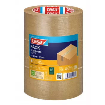 tesa STANDARD ecoLogo® 58292 pakavimo juosta ruda 50 m x 50 mm, 3 ritinėliai