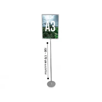 LMG PLSTA3-SI plakatų stendas Exclusive A3, sidabrinis