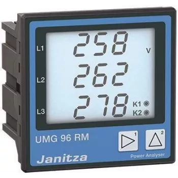Janitza UMG 96RM-E universalus matavimo prietaisas / elektros tinklo kokybės analizatorius, 90-277V AC/DC, skydinis 96x96mm, RS485 Modbus RTU 5222062