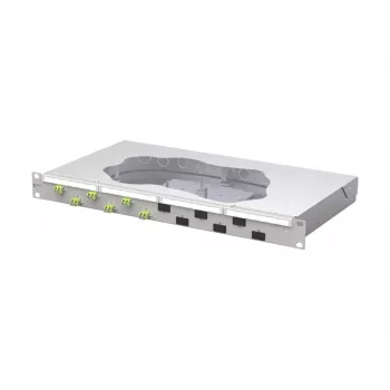 METZ CONNECT šviesolaidinių sujungimų pach panelė 6xLC-D OM5 1U 19 inch stovo montavimui 1504587M06-F