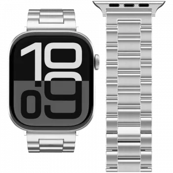 VONMÄHLEN Link Bracelet 2 apyrankė Apple Watch 44/45/46/49mm, nerūdijantis plienas, sidabrinė