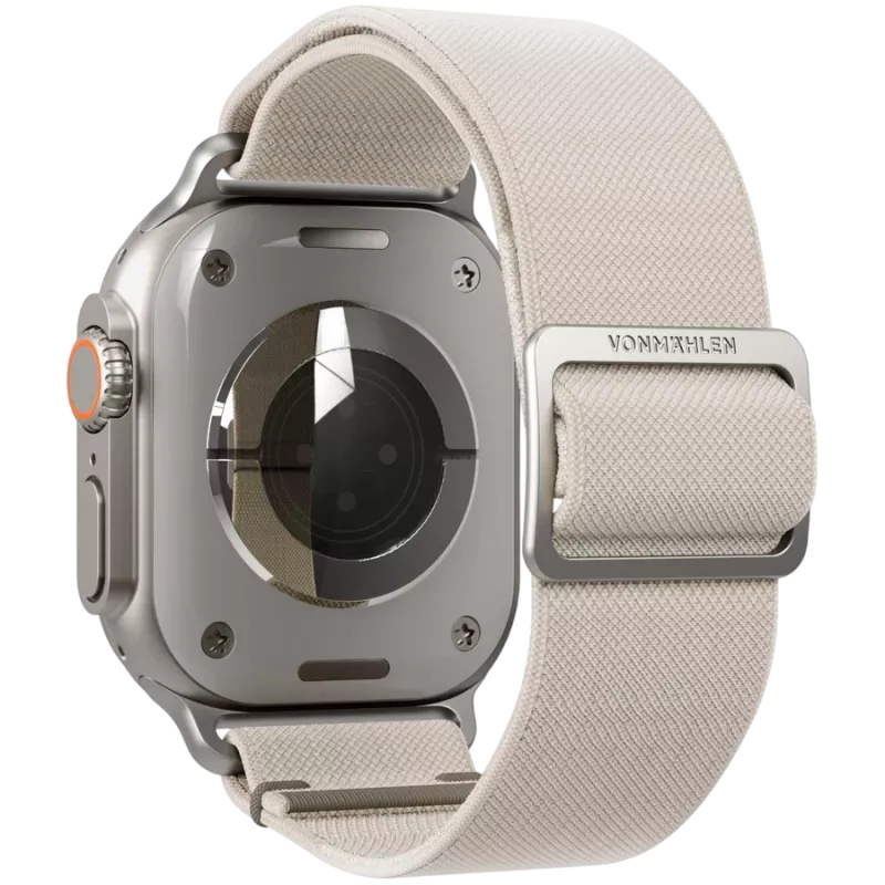 VONMÄHLEN Classic Nylon Loop nailoninis laikiklis Apple Watch 40/41/42mm, kreminės spalvos