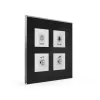 MDT BE-GTT4S.01 Glass Touch Panel Plus 4 mygtukų su temperatūros jutikliu, juodas