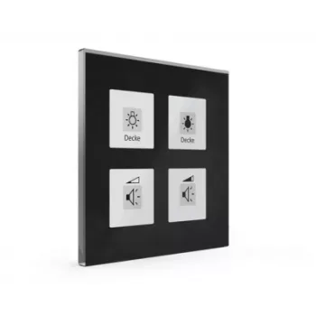 MDT BE-GTT4S.01 Glass Touch Panel Plus 4 mygtukų su temperatūros jutikliu, juodas